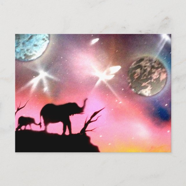 Elephants Postcard (Front)