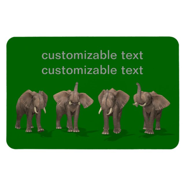 Elephants Quartet Magnet (Horizontal)