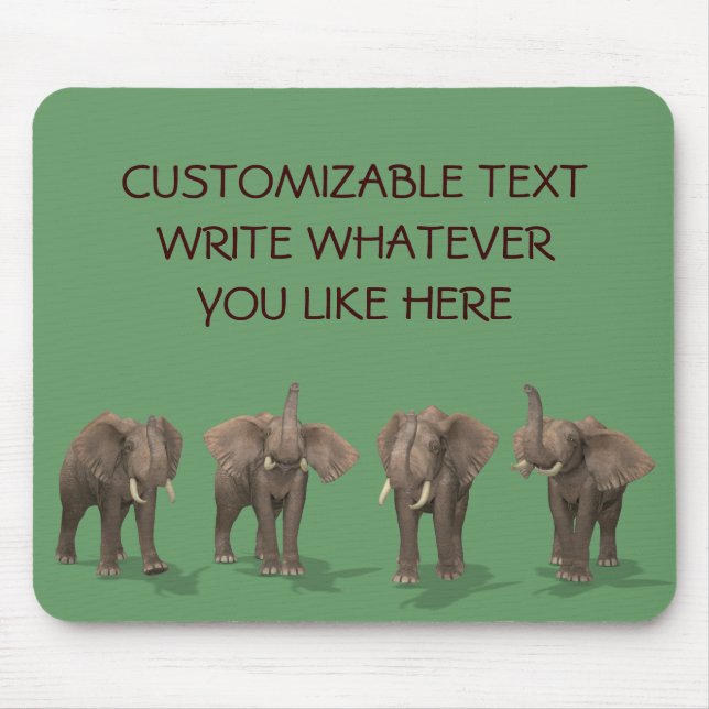 Elephants Quartet Mouse Mat (Front)