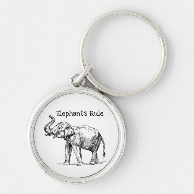 Elephants Rule Key Ring (Front)