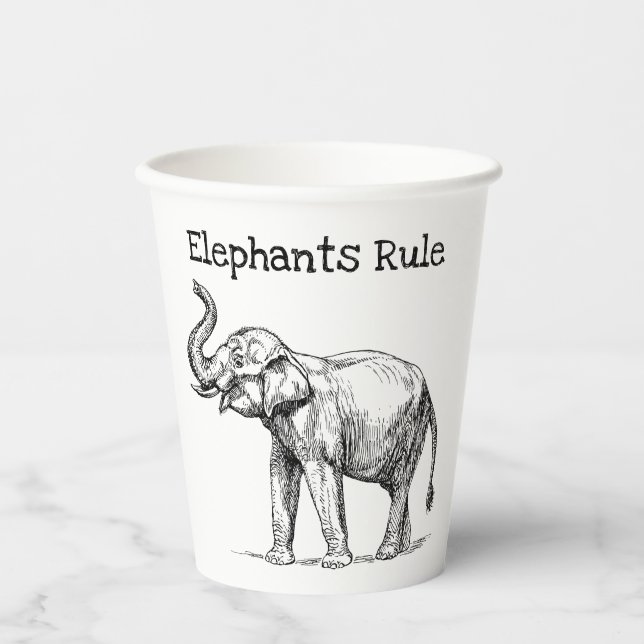 Elephants Rule Paper Cups (Front)