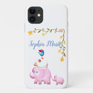 Elephants, Sheep & Bird Animal Tower iPhone 11 Case