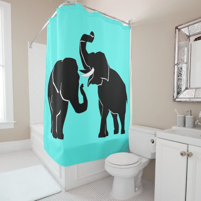 Elephants Shower Curtain (In Situ)