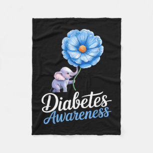 Elephants sunflower diabetes awareness day  fleece blanket