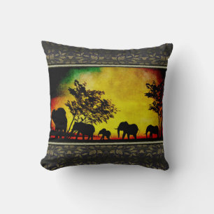 Elephants Sunset Cushion