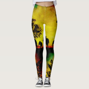 Elephants Sunset Women's Leggings