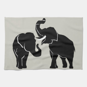Elephants - tea towel