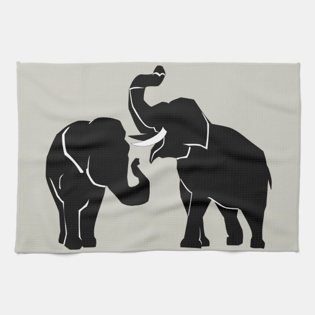 Elephants - tea towel (Horizontal)