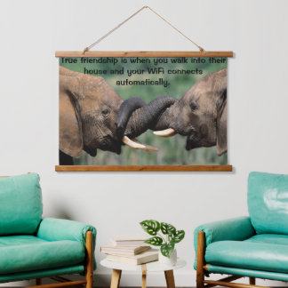 Elephants Together Hanging Tapestry