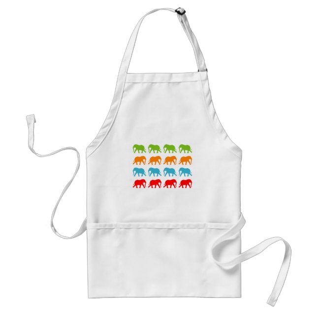 Elephants Walking Pattern Standard Apron (Front)