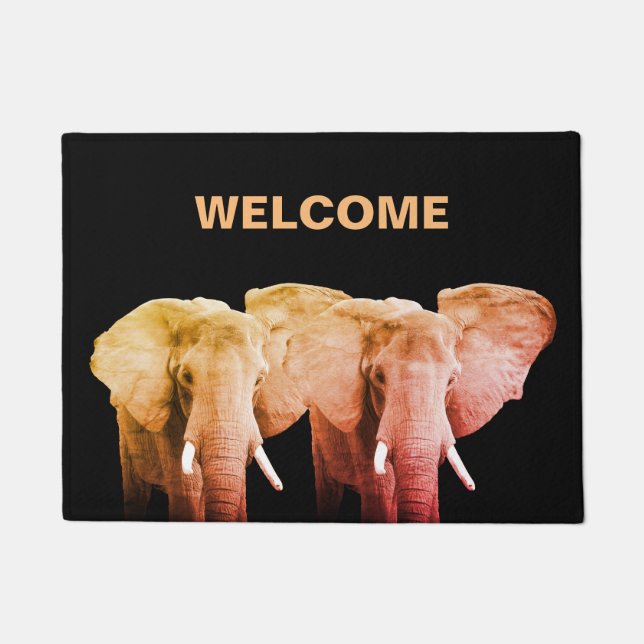 Elephants Welcome Doormat (Front)