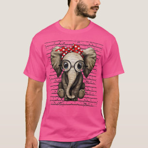 Elephants with bandanna headband and glasses T-Shirt