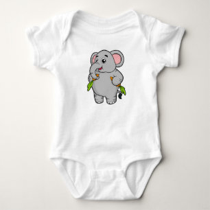 Elephants with Carrots Baby Bodysuit