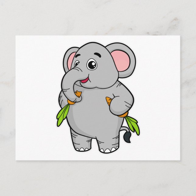 Elephants with Carrots Postcard (Front)