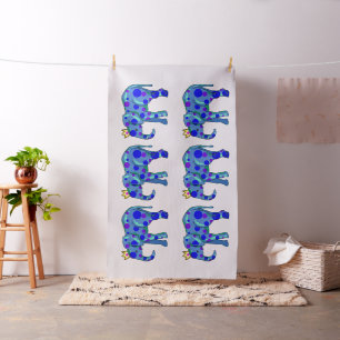 Elephants with Polka Dots and a Fancy Crown Fabric