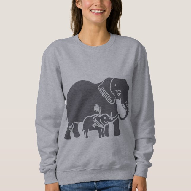 Elephants Women's Raglan Sweatshirt (Front)