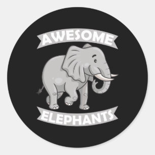 Elephants Zoo Circus Elephant Conservative Classic Round Sticker