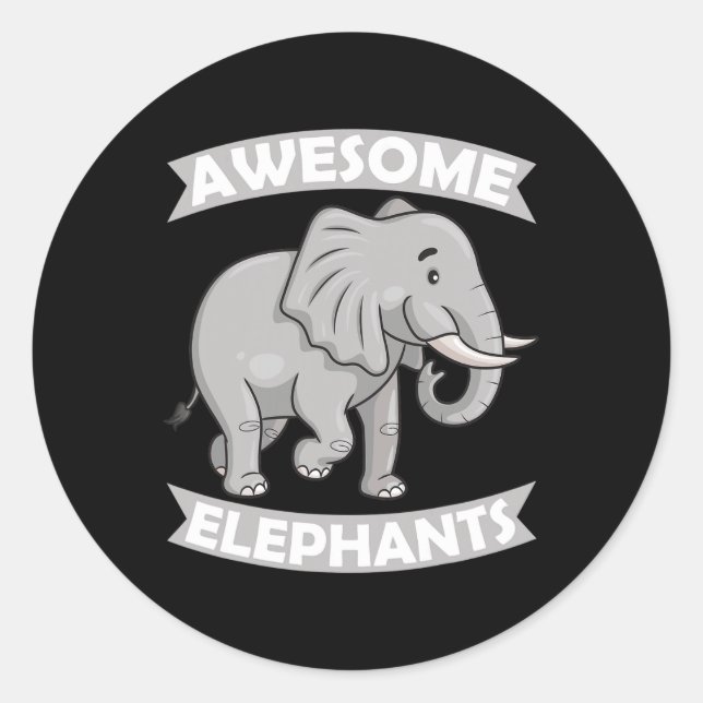 Elephants Zoo Circus Elephant Conservative  Classic Round Sticker (Front)