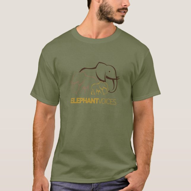 ElephantVoices Logo Tee (Fatigue Green) (Front)