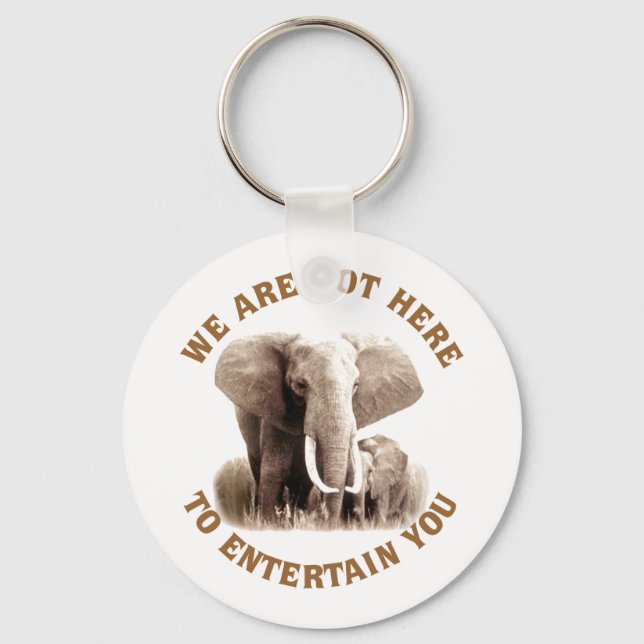 Elephats Deserve Respect Key Ring (Front)