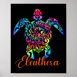 Eleuthera Bahamas Sea Turtle Family Vacation Summe Poster