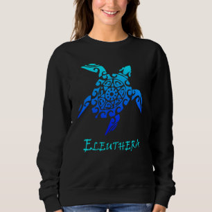 Eleuthera Bahamas Tribal Turtle Polynesian Tattoo Sweatshirt