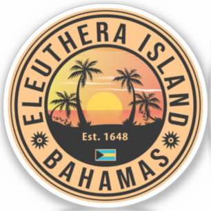 Eleuthera Island Bahamas Retro Sunset Souvenirs