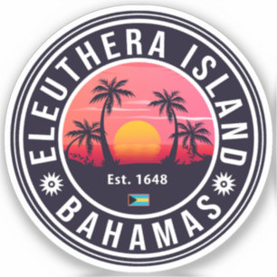 Eleuthera Island Bahamas Retro Sunset Souvenirs