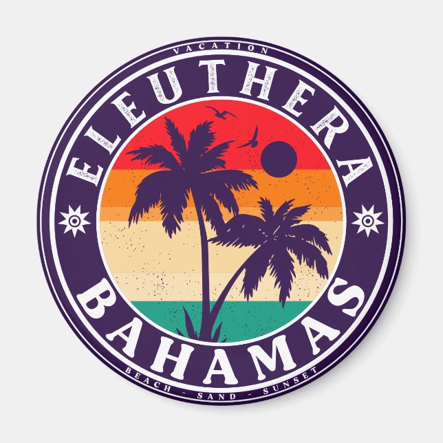Eleuthera Island Bahamas Vintage Souvenirs 60s Magnet (Front)