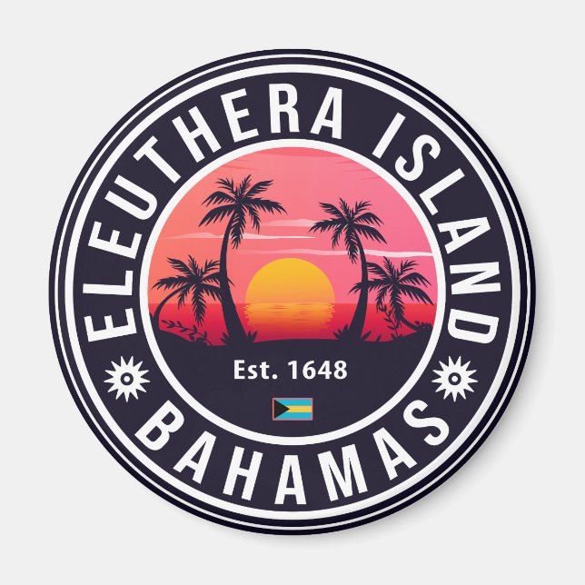 Eleuthera Island Bahamas Vintage Souvenirs 60s Magnet (Front)