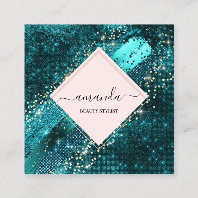 Elevate Your Brand with Professional Framed Gold  Square Business Card (Front)