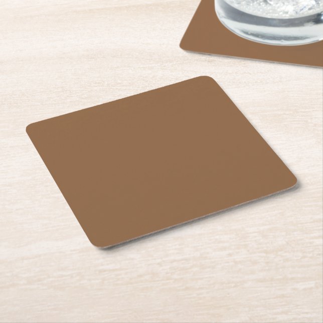 Elevate Your Design with a Brown Background Square Paper Coaster (Angled)