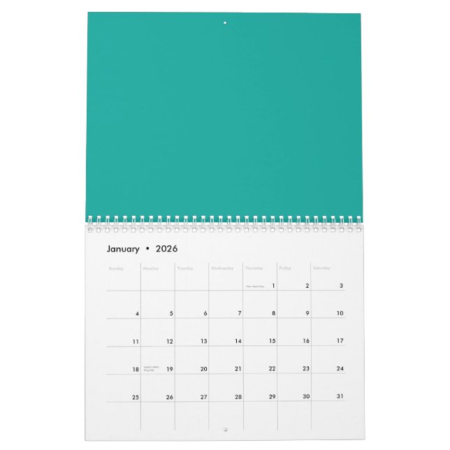 Elevate Your Design with a Green Background  Calendar (Jan 2026)