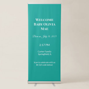 Elevate Your Design with a Green Background  Retractable Banner