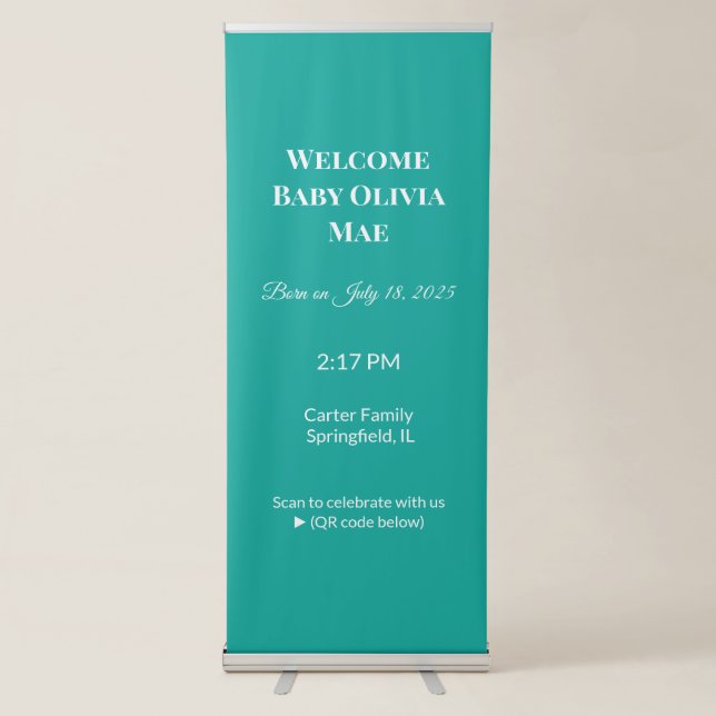 Elevate Your Design with a Green Background  Retractable Banner (Front)