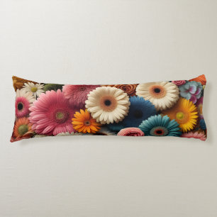 Elevate Your Space Colourful Gerbera Daisy Floral  Body Cushion