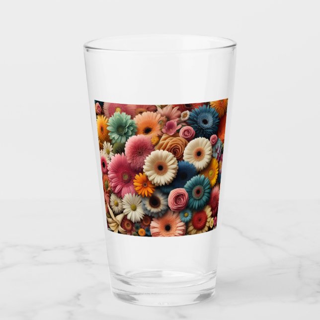 Elevate Your Space Colourful Gerbera Daisy Floral  Glass (Front)