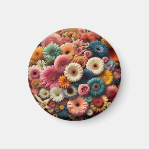Elevate Your Space Colourful Gerbera Daisy Floral  Magnet