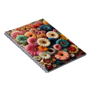 Elevate Your Space Colourful Gerbera Daisy Floral  Notebook