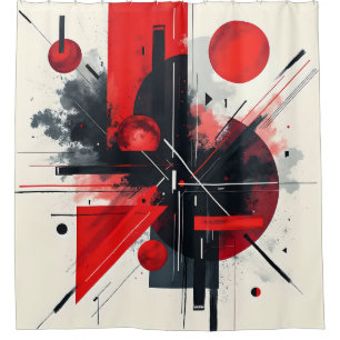 Elevate Your Space with Dynamic Abstract Art Shower Curtain