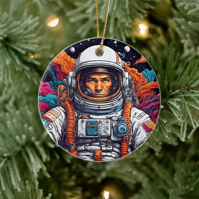 Elevate Your Space with Our Retro Astronaut Art Ceramic Tree Decoration (Tree)