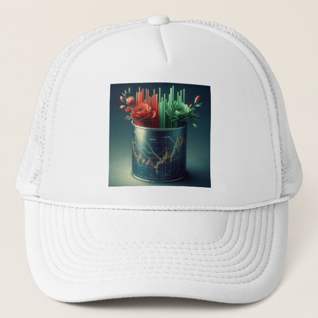 Elevate your space with trading-inspired art. 02 trucker hat (Front)