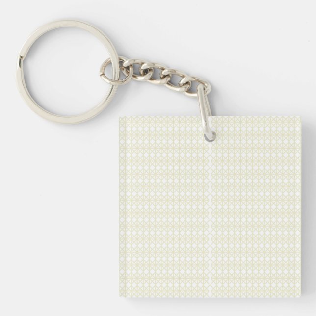 Elevate Your Space with White and Gold Geometric Key Ring (Front)