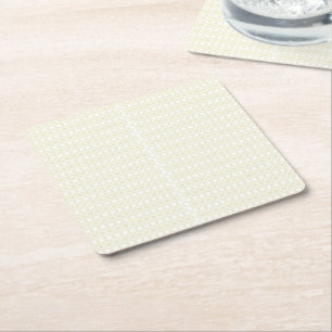 Elevate Your Space with White and Gold Geometric Square Paper Coaster