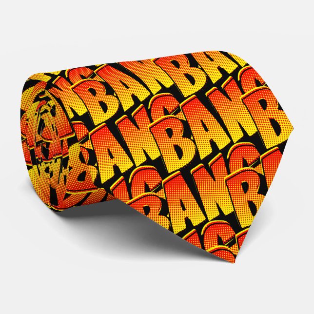 Elevate Your Style with Bang: Retro Pop Art  Tie (Rolled)