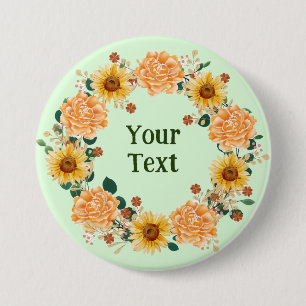 Elevate Your Style with Floral Wreath Lapel Accent 7.5 Cm Round Badge