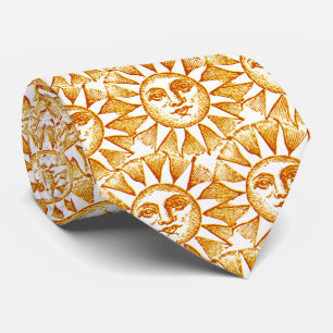 Elevate Your Style with Mystical Sun: A Retro Art  Tie