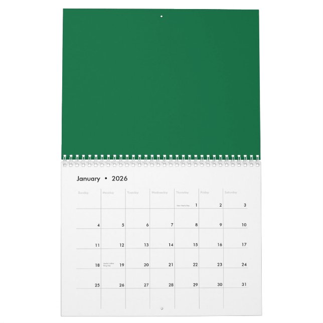 Elevate your Web Design with a Green Background Calendar (Jan 2026)