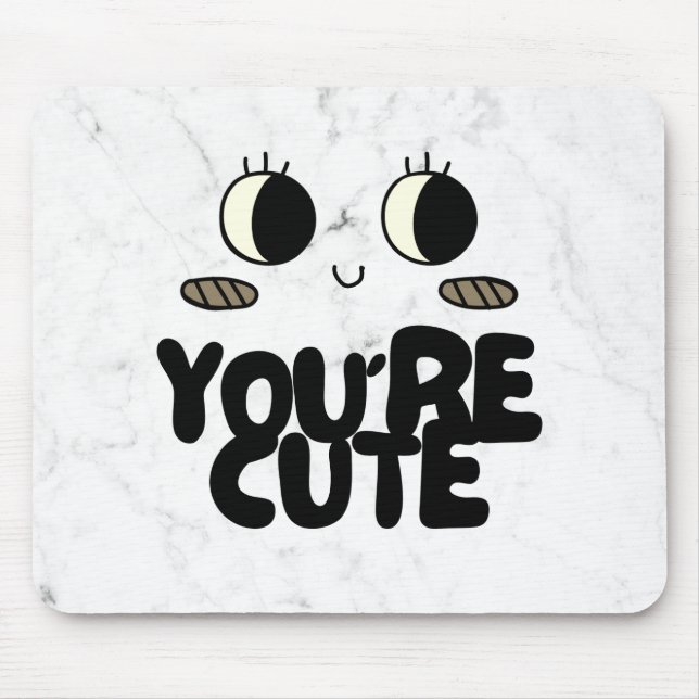 Elevate Your Workspace with White Marble Mouse Mat (Front)