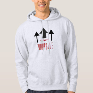 Elevate Yourself Hoodie with Upward Arrows